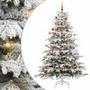 vidaXL Artificial Hinged Christmas Tree White 210 cm PE and PVC