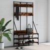 vidaXL Clothes Rack with Shoe Storage Smoked Oak 100x40x184 cm