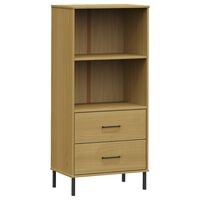 vidaXL Bookcase with 2 Drawers Brown 60x35x128.5 cm Solid Wood OSLO