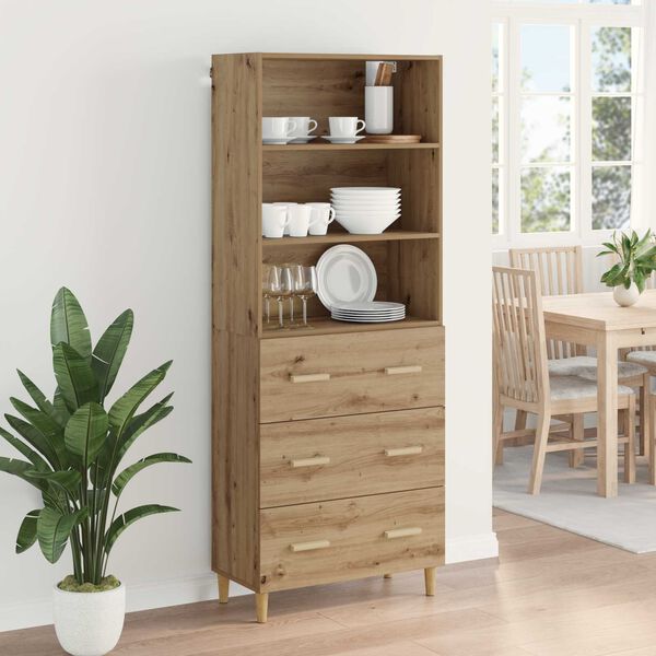 vidaXL Highboard Artisan Oak 69.5 x 32.5 x 180 cm Engineered Wood