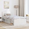 vidaXL Bed Frame with Headboard White 75 x 190 cm Solid Pine Wood