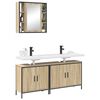 vidaXL Bathroom Furniture Set with Shelf 3 pcs Brown Engineered wood