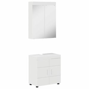 vidaXL Bathroom Furniture Set TULUM High Gloss White Engineered Wood