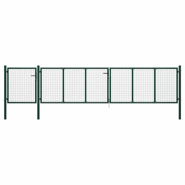 vidaXL Garden Gate Steel 500x100 cm Green