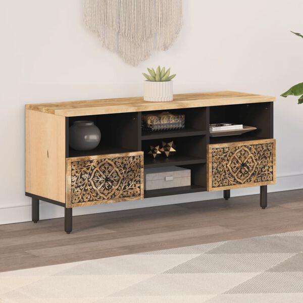 vidaXL TV Cabinet 100x33x46 cm Solid Wood Mango