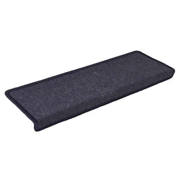 vidaXL Stair Mats 30 pcs 65x21x4 cm Dark Grey and Blue Rectangular Edge
