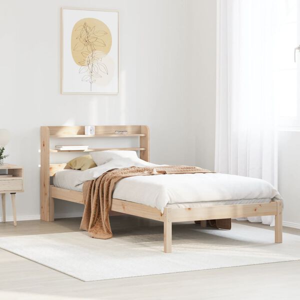 vidaXL Bed Frame without Mattress 75x190 cm Small Single Solid Wood Pine
