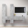 vidaXL 6 Piece TV Cabinet Set Concrete Grey Engineered Wood
