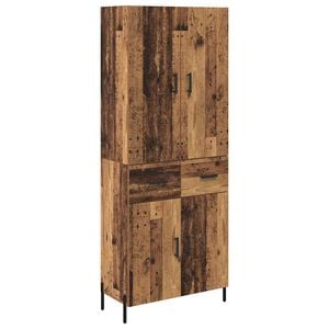 vidaXL Highboard Old Wood 69.5 x 34 x 180 cm Engineered Wood