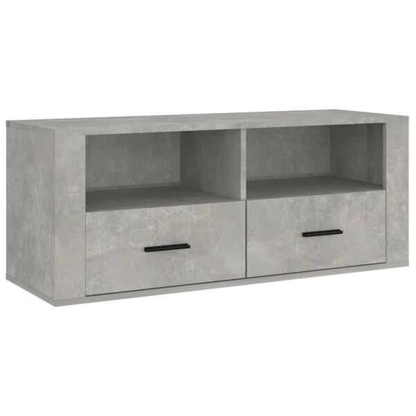 vidaXL TV Cabinet Concrete Grey 100x35x40 cm Engineered Wood
