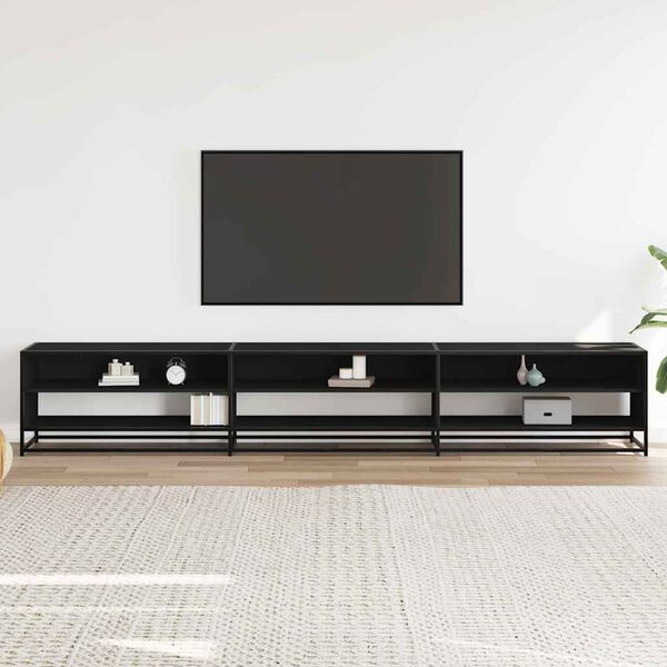 vidaXL TV Cabinet Black 270x40x46 cm Engineered Wood