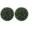 vidaXL Artificial Boxwood Balls with LED Lights 2 pcs Green 52 cm