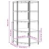vidaXL 5-Layer Corner Shelf Anthracite Steel&Engineered Wood