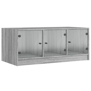 vidaXL Coffee Table with Glass Doors Grey Sonoma 102x50x42 cm