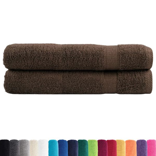 vidaXL Premium Towels SOLUND 2pcs Brown 100x200cm 600gsm
