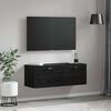vidaXL Wall-Mounted Cabinet Wall-mounted Black Oak 100 x 36.5 x 35 cm