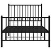 vidaXL Metal Bed Frame without Mattress with Footboard Black 90x200cm