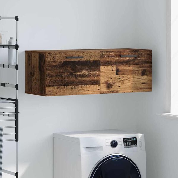 vidaXL Wall Cabinet Old wood 100 x 36.5 x 35 cm Engineered wood