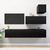 vidaXL 4 Piece TV Cabinet Set Black Engineered Wood
