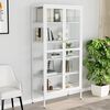 vidaXL Display Cabinet White 90x40x180 cm Steel and Tempered Glass
