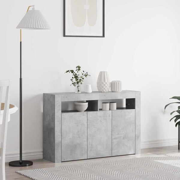 vidaXL Sideboard Concrete grey 116 x 30 x 75 cm Engineered wood