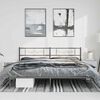 vidaXL Metal Bed Frame without Mattress with Headboard Black 193x203cm
