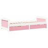vidaXL Day Bed with 2 Drawers without Mattress IRUN White&Pink 90x200 cm