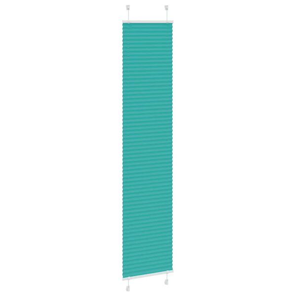 vidaXL Pleated Blind Petrol Green 45x200 cm Fabric Width 44.4 cm Polyester