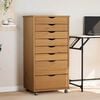vidaXL Rolling Cabinet with Drawers MOSS Honey Brown Solid Wood Pine