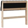 vidaXL Upholstered Headboard Black 90 cm Solid Pine Wood