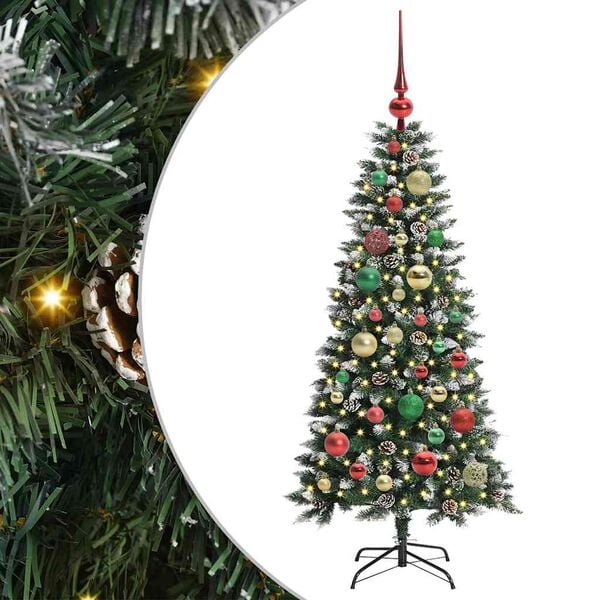 vidaXL Artificial Christmas Tree with 150 LEDs with Stand Green 120 cm