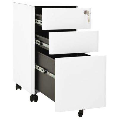 vidaXL Mobile File Cabinet White 30x45x59 cm Steel
