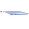 vidaXL Retractable Awning Manual Blue and White 350 x 250 cm
