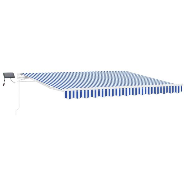 vidaXL Retractable Awning Manual Blue and White 350 x 250 cm