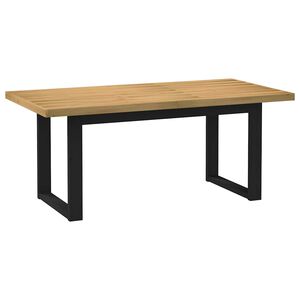 vidaXL Dining Table NOAIN 160 cm Solid Pine Wood Black Rectangular