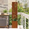 vidaXL Garden Privacy Screen Floral Rusty 32 x 140 cm Weathering steel