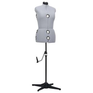 vidaXL Adjustable Dress Form Female Grey M Size 40-46