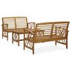 vidaXL 3 Piece Garden Lounge Set Solid Acacia Wood