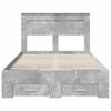 vidaXL Bed Frame Concrete Grey 120 x 190 cm Engineered Wood