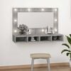vidaXL Mirror Cabinet with LED Grey Sonoma 90x31.5x62 cm