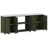 vidaXL Kitchen Storage Set with Shelf Other 3 pcs Olive Green Steel