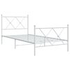 vidaXL Metal Bed Frame without Mattress with Footboard White 90x190cm