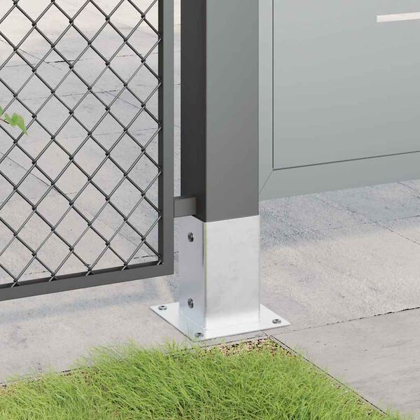 vidaXL Post Bases Square 4 pcs Silver 81x81 mm Galvanised Steel