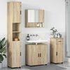 vidaXL Bathroom Furniture Set 4 pcs Sonoma Oak Engineered wood & Metal