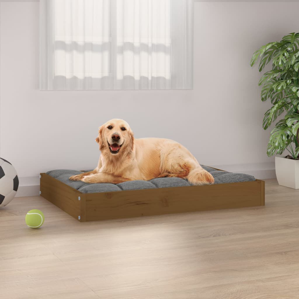 vidaXL Dog Bed Honey Brown 71.5x54x9 cm Solid Wood Pine vidaXL