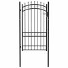 vidaXL Fence Gate with Spikes Steel 100x175 cm Black