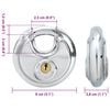 vidaXL Discus Locks with Keys 2 pcs Silver 8 x 2.8 x 8 cm
