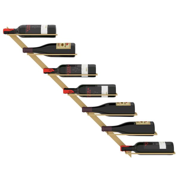 vidaXL Wall-mounted Wine Rack for 7 Bottles Gold Metal
