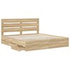 vidaXL Bed Frame with Drawer Sonoma Oak 200 x 200 cm Engineer Wood