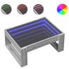 vidaXL Coffee Table with Infinity LED Grey Sonoma 70x53x30 cm